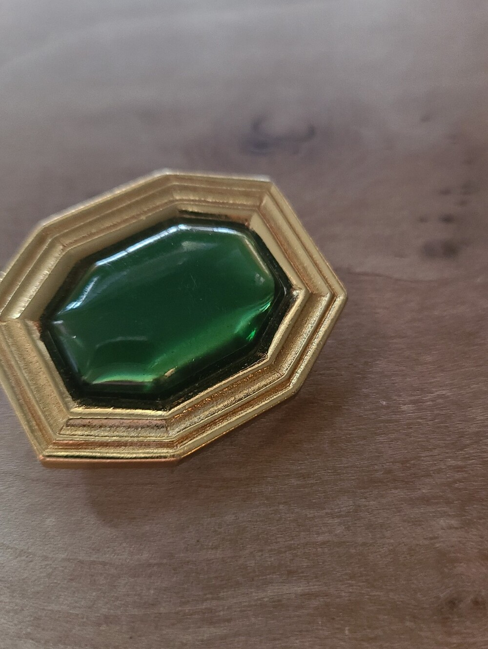 Bright Antique Emerald Brooch Pin